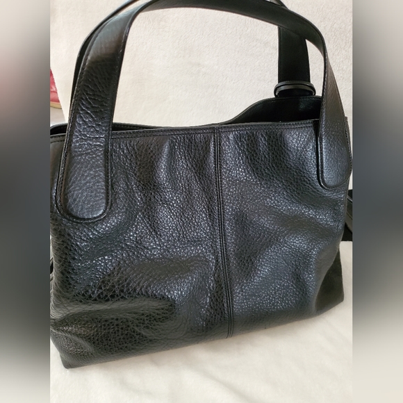 Fossil Maya Hobo Satchel Purse Bag Tote Black Genuine Leather Key Attached - Picture 2 of 11